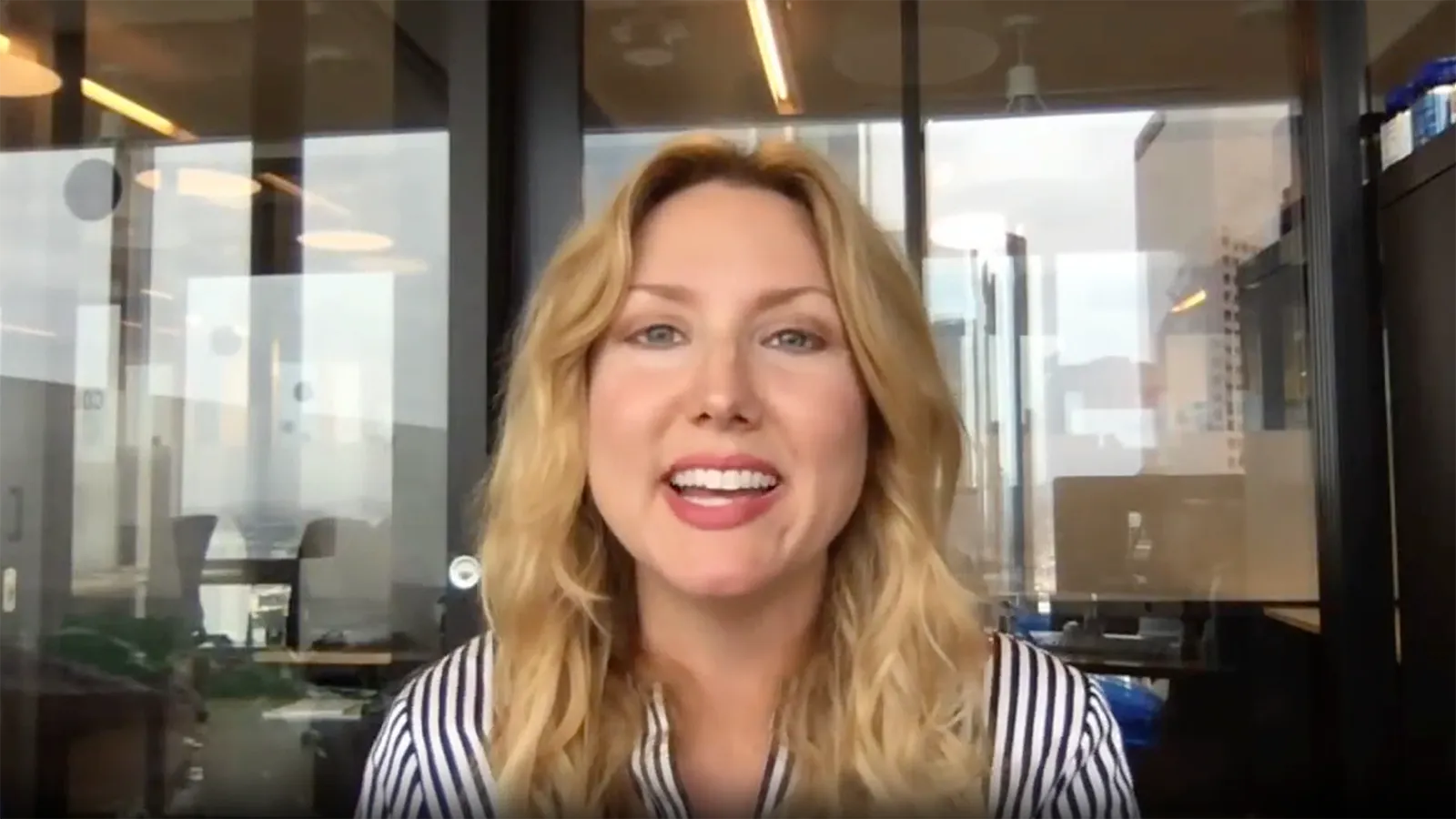 A thumbnail of a woman talking to the camera.