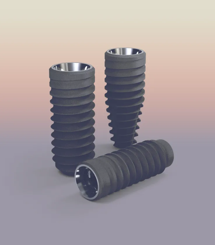 Illustration of dental implant screws.